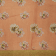 Pitch  Colour Cotton Digital Print sarees with Skirt Chikankaari work