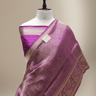 Royal Magenta Pure Katan Silk kadiyal Jaal Handloom Banarasi Sarees