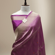 Royal Magenta Pure Katan Silk kadiyal Jaal Handloom Banarasi Sarees
