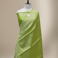Pure Katan Silk Zari Tanchui Brocade Banarasi Saree - Green