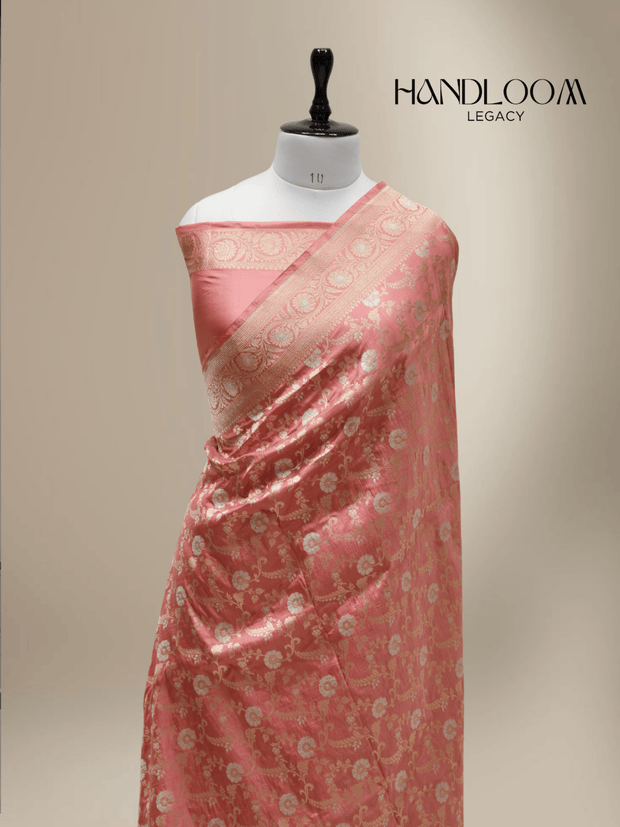 Light Pitch Pure Katan Silk Banarasi Sarees With Silver Mina