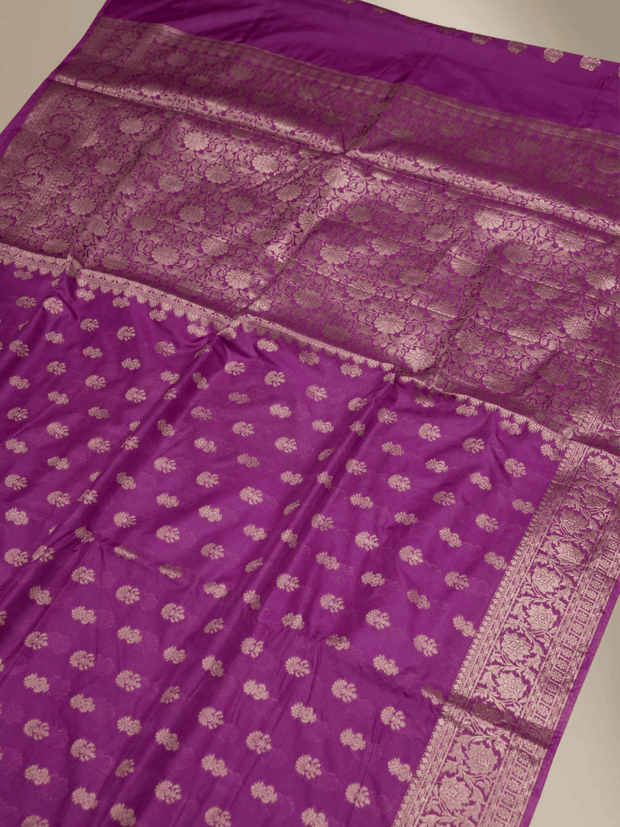 Mejanta Colour Fancy Silk Antic Copper Zari booti Saree