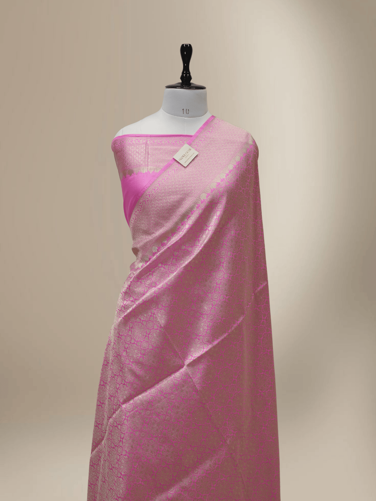 Pure Katan Silk Zari Tanchui Brocade Banarasi Saree - Pink