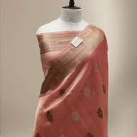 Pure Tissue Silk Handloom Banarasi saree with Coffee & Gold Zari