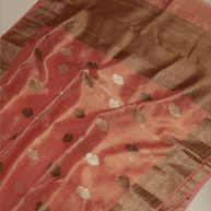 Pure Tissue Silk Handloom Banarasi saree with Coffee & Gold Zari