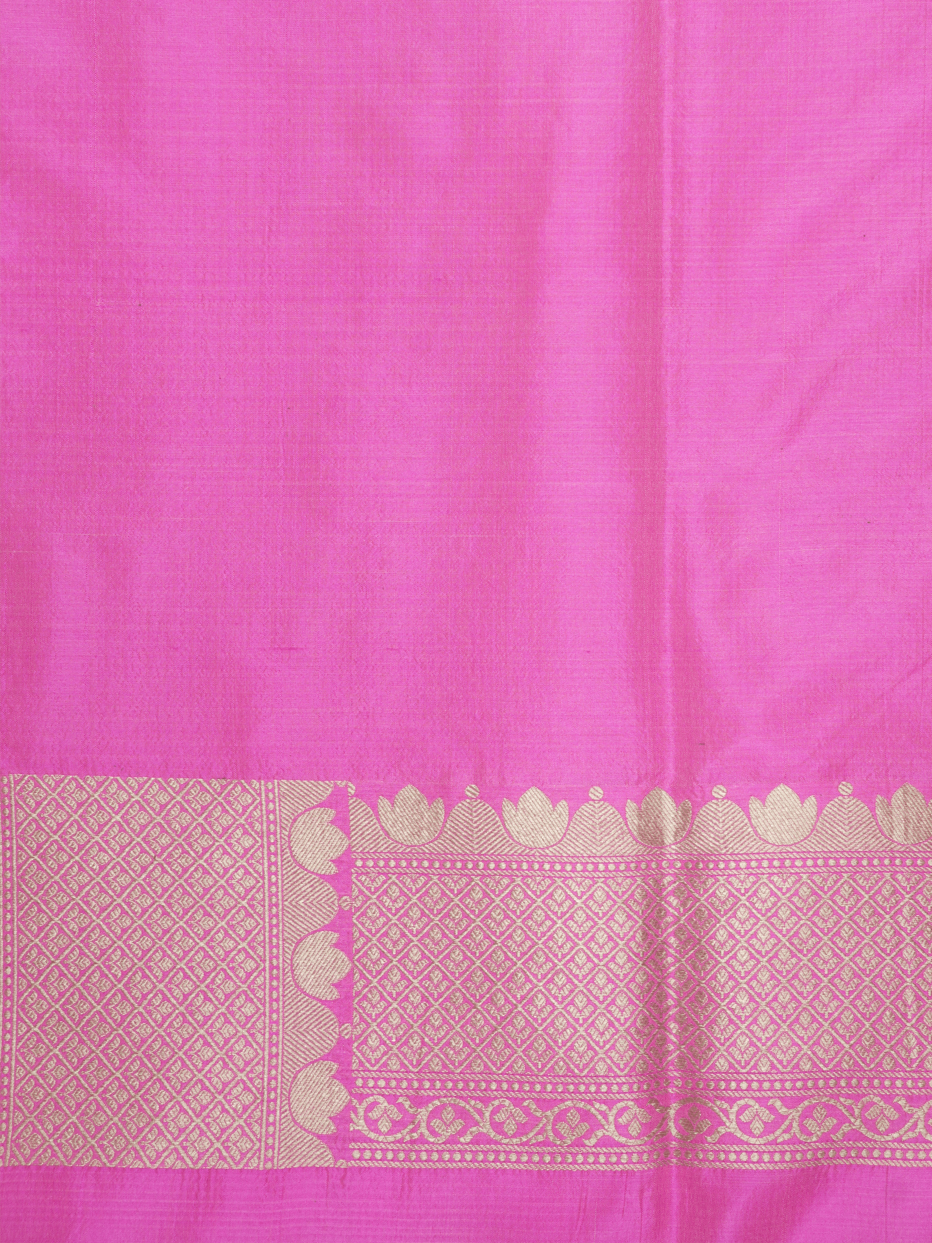 Pure Katan Silk Zari Tanchui Brocade Banarasi Saree - Pink