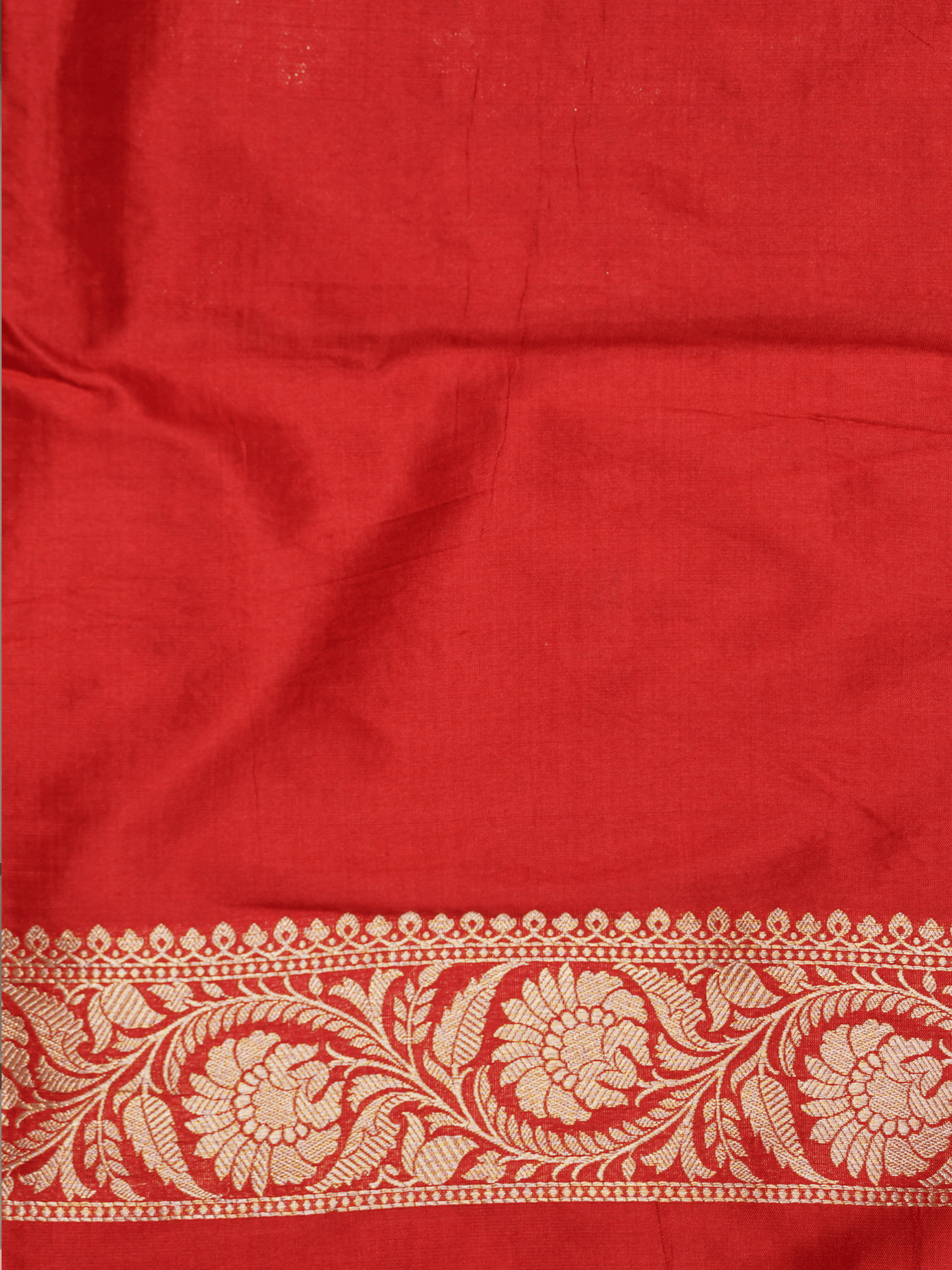 Red Pure Katan Silk Banarasi Sarees With Silver Mina