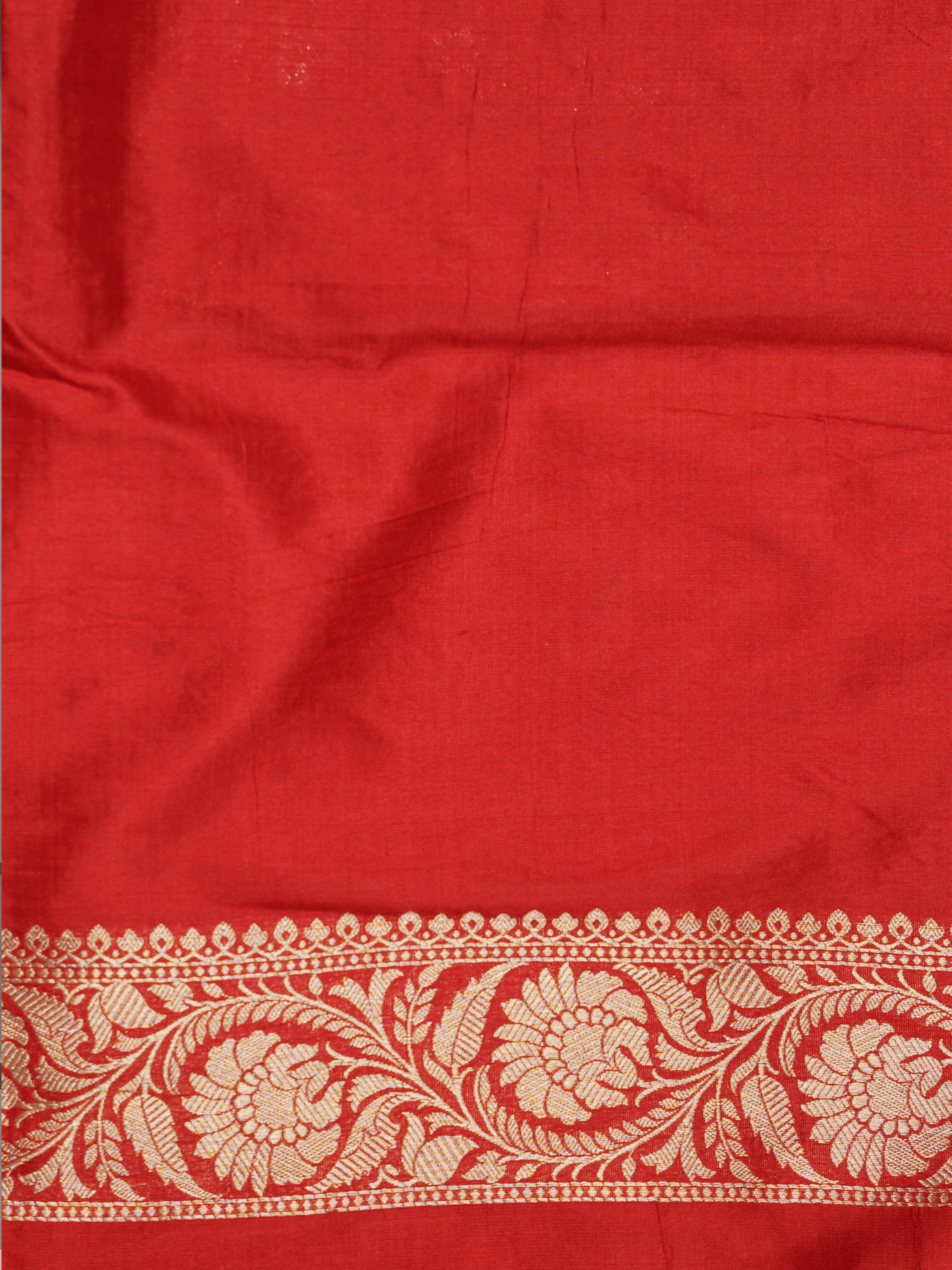 Red Pure Katan Silk Banarasi Sarees With Silver Mina