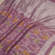 Pure Tussar Georgette Handloom Banarasi Saree - Jaal with Meenakari