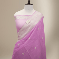 Pure Georgette kadua Banarasi Handloom Saree - Levender