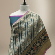 Green Pure Katan Silk Jangla Mina kadiyal Jaal Motilf Handloom Banarasi Sarees