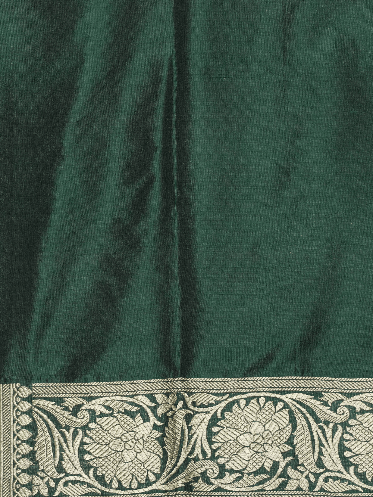 Pure Katan Silk Zari Motif Banarasi Saree - Royal Green