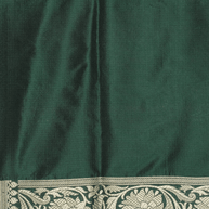 Pure Katan Silk Zari Motif Banarasi Saree - Royal Green