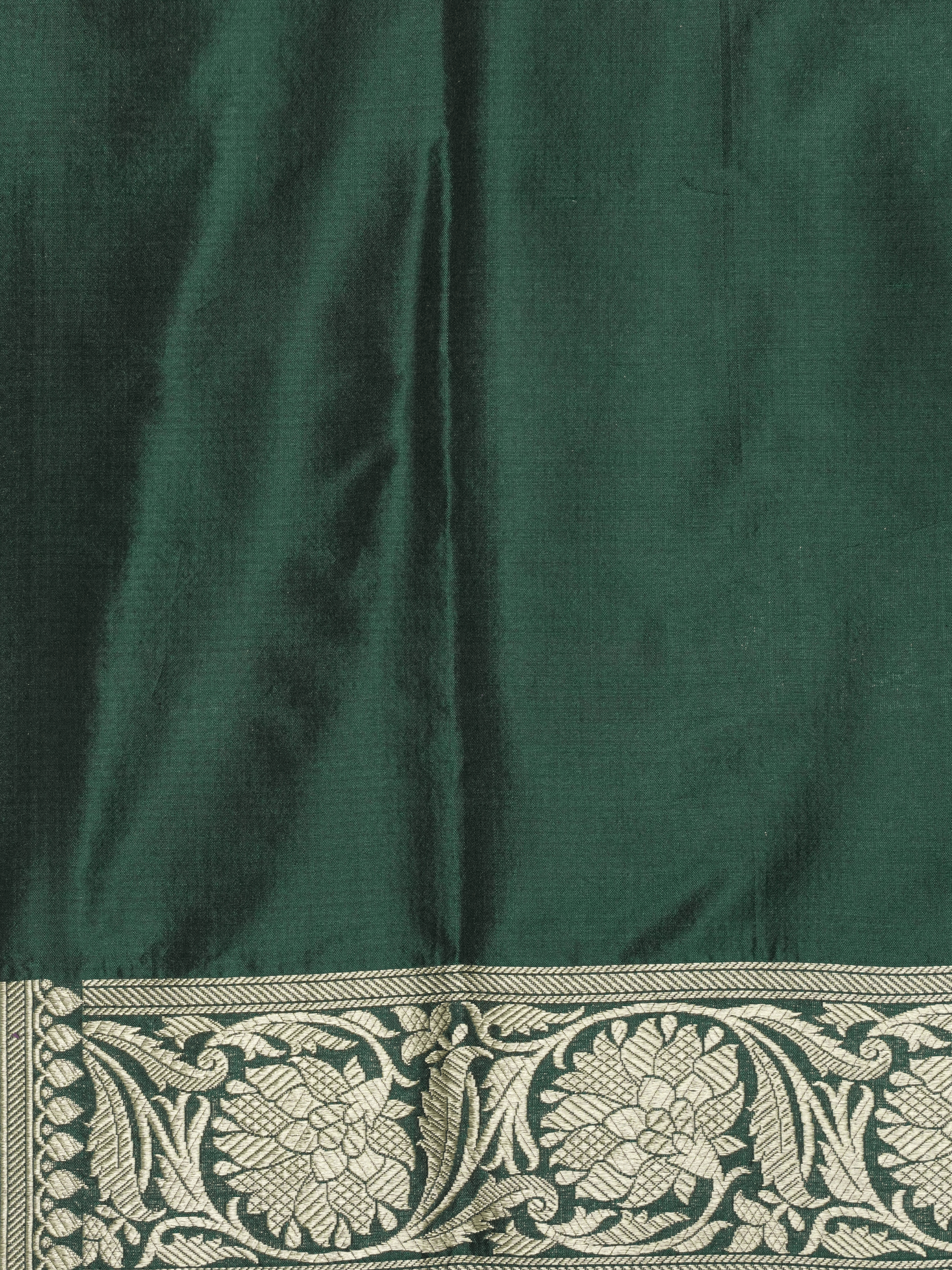 Pure Katan Silk Zari Motif Banarasi Saree - Royal Green