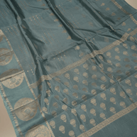 Gray Katan Silk Saree With Water Gold zari Fancy Sarees