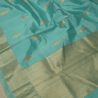 Light Sea Green Pure Kadwa Raw Mango Silk Buta Banarasi Saree