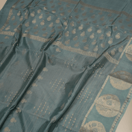 Gray Katan Silk Saree With Water Gold zari Fancy Sarees