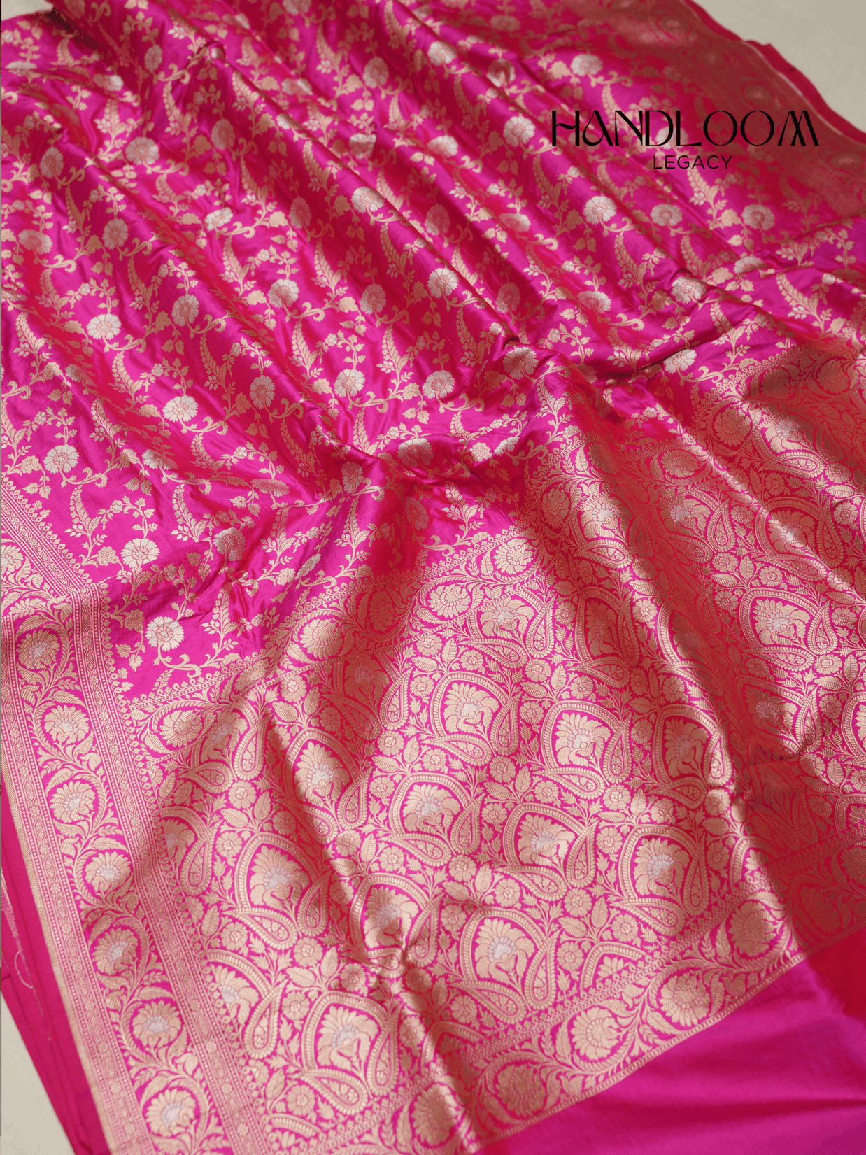 Pink Short Colour Pure Katan Silk Banarasi Sarees With Silver Mina