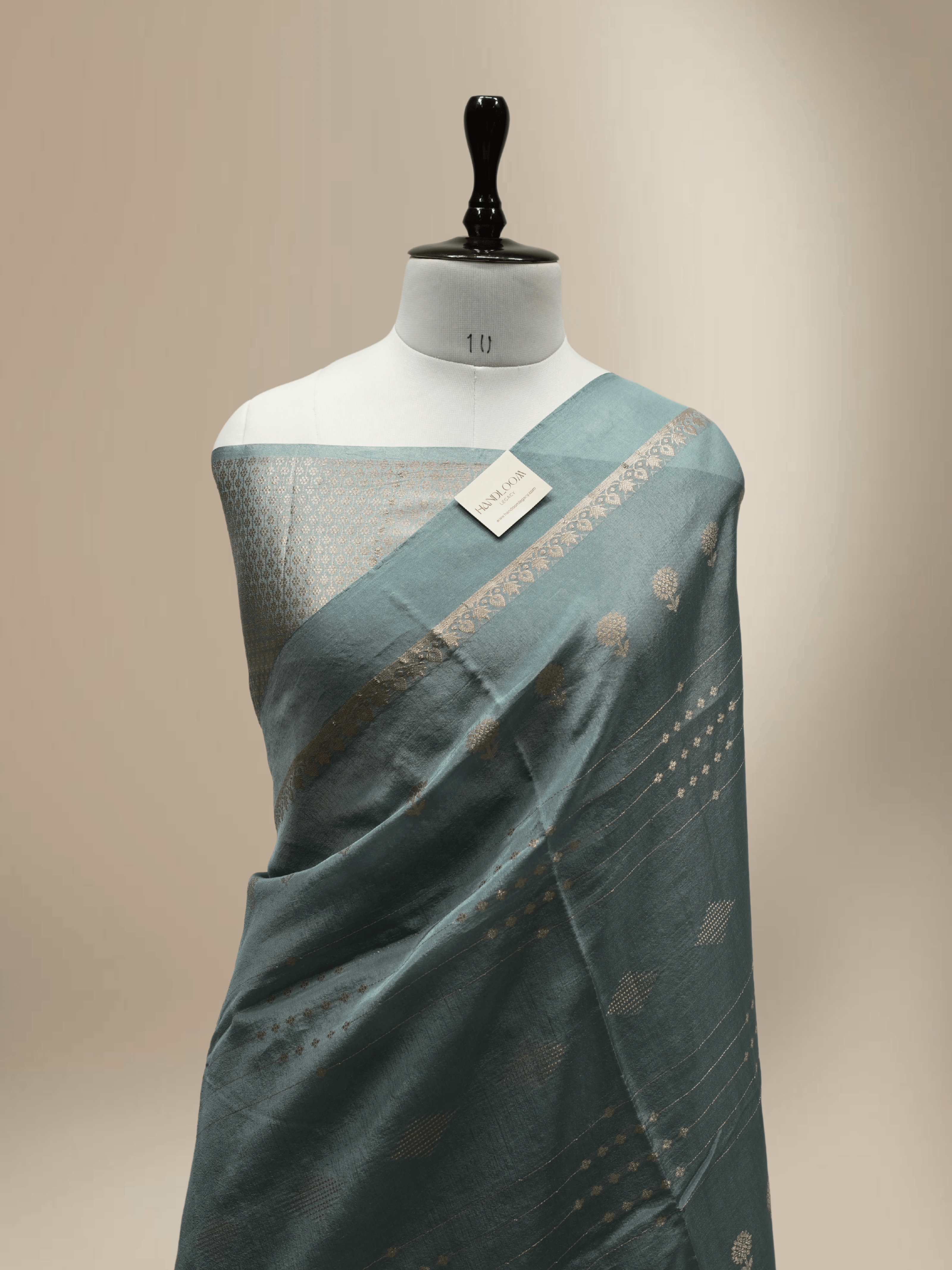 Gray Katan Silk Saree With Water Gold zari Fancy Sarees
