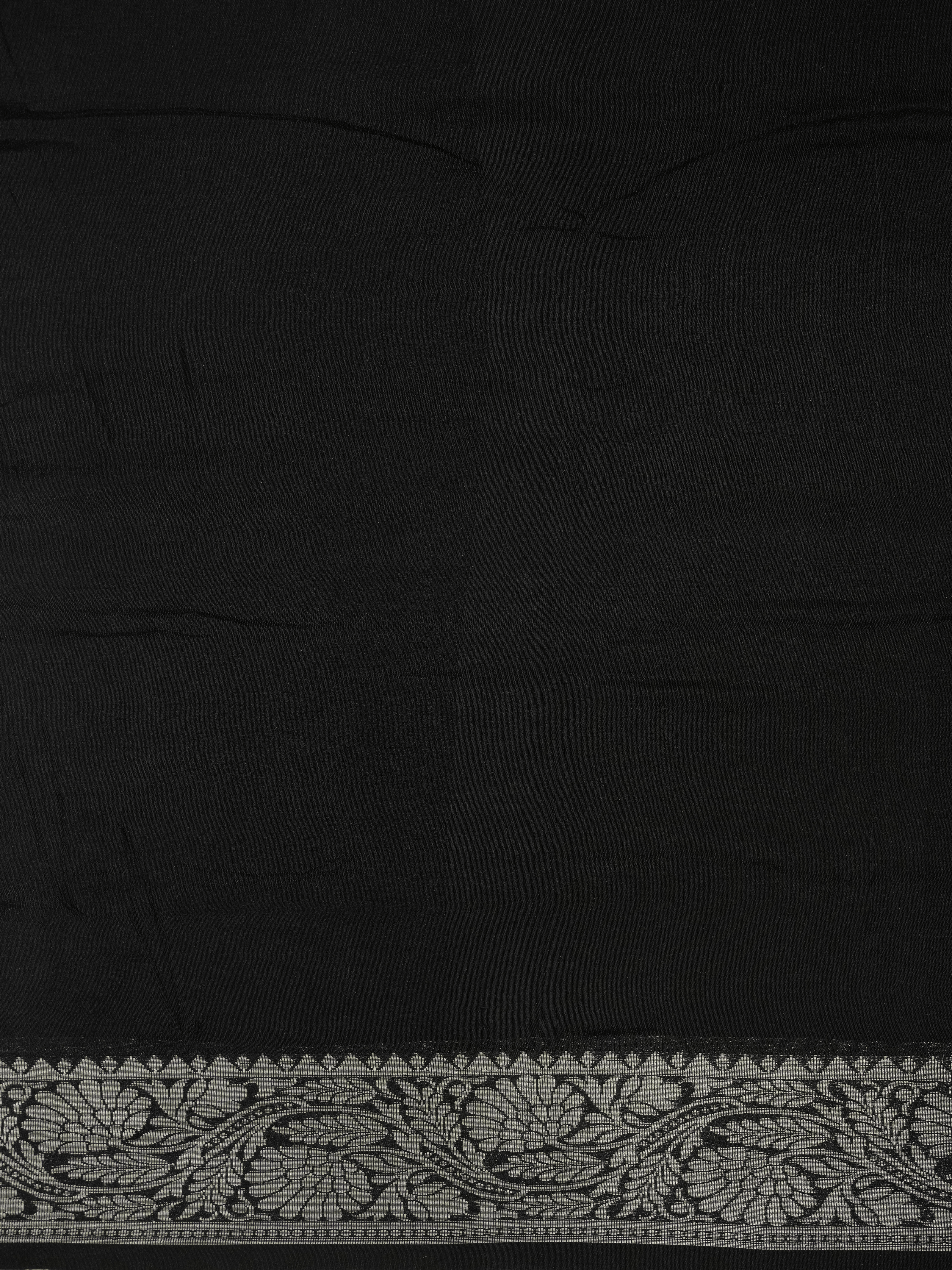 Black Colour Plain Katan Silk Saree With Water Gold zari Fancy Sarees