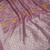 Pure Tussar Georgette Handloom Banarasi Saree - Jaal with Meenakari