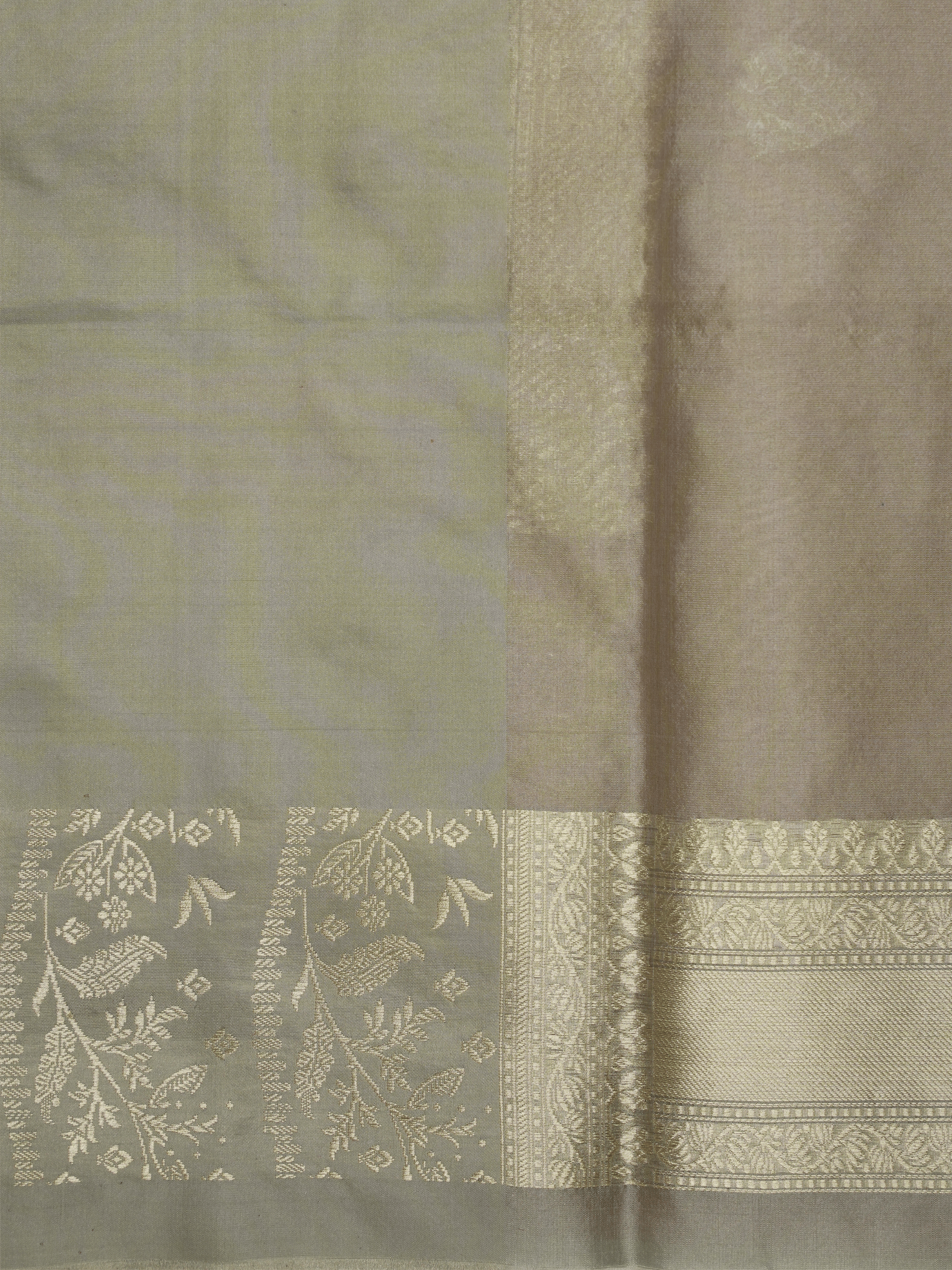 Beige Pure Kora Silk Ropa Sona Kadua Motif Handloom Banarasi sarees