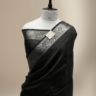 Black Colour Plain Katan Silk Saree With Water Gold zari Fancy Sarees