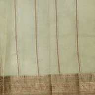 Pure Tissue Silk Handloom Banarasi saree with Coffee & Gold Zari In Mehendi Colour