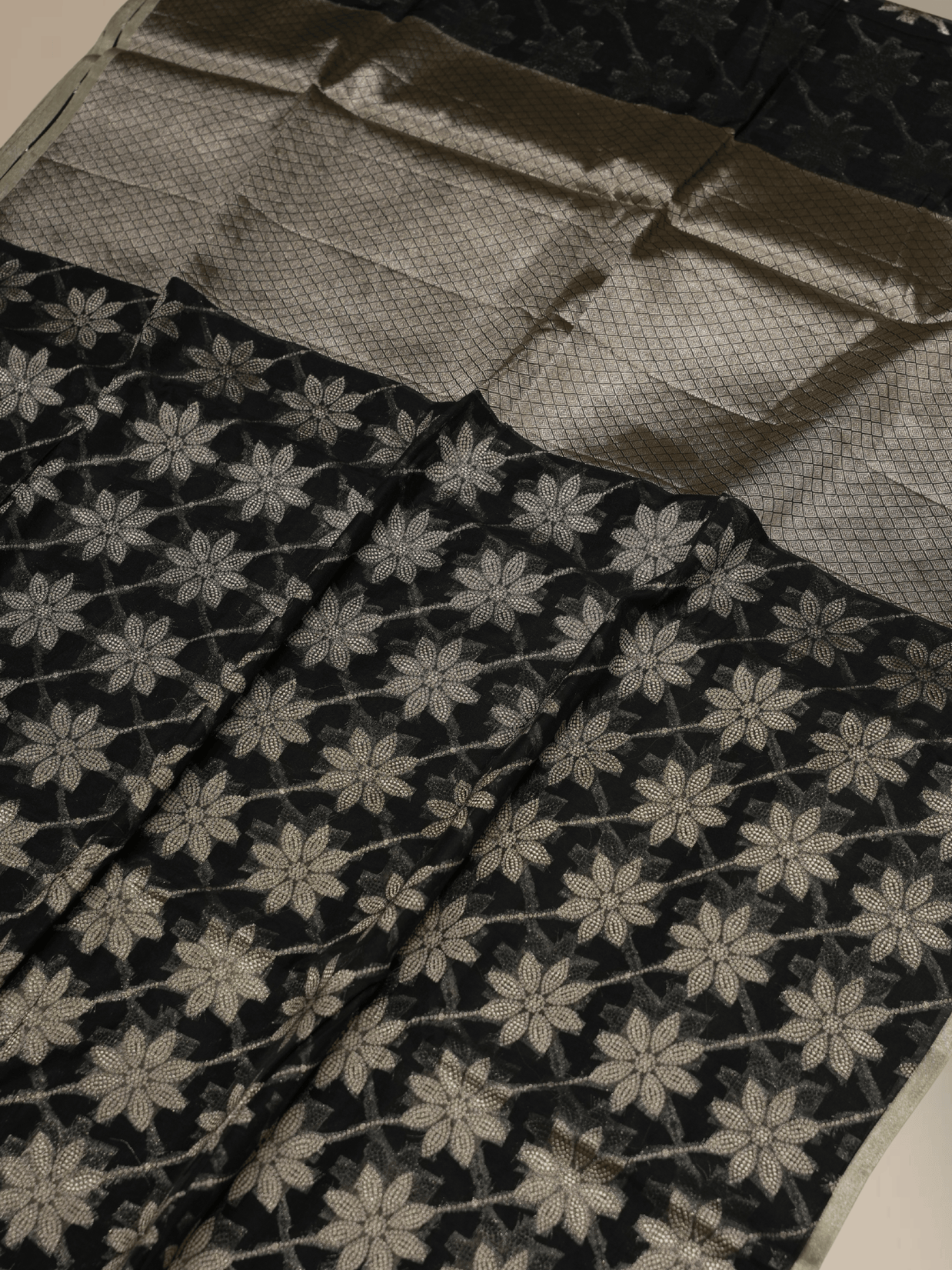 Fancy Cotton Black Clour with Water zari