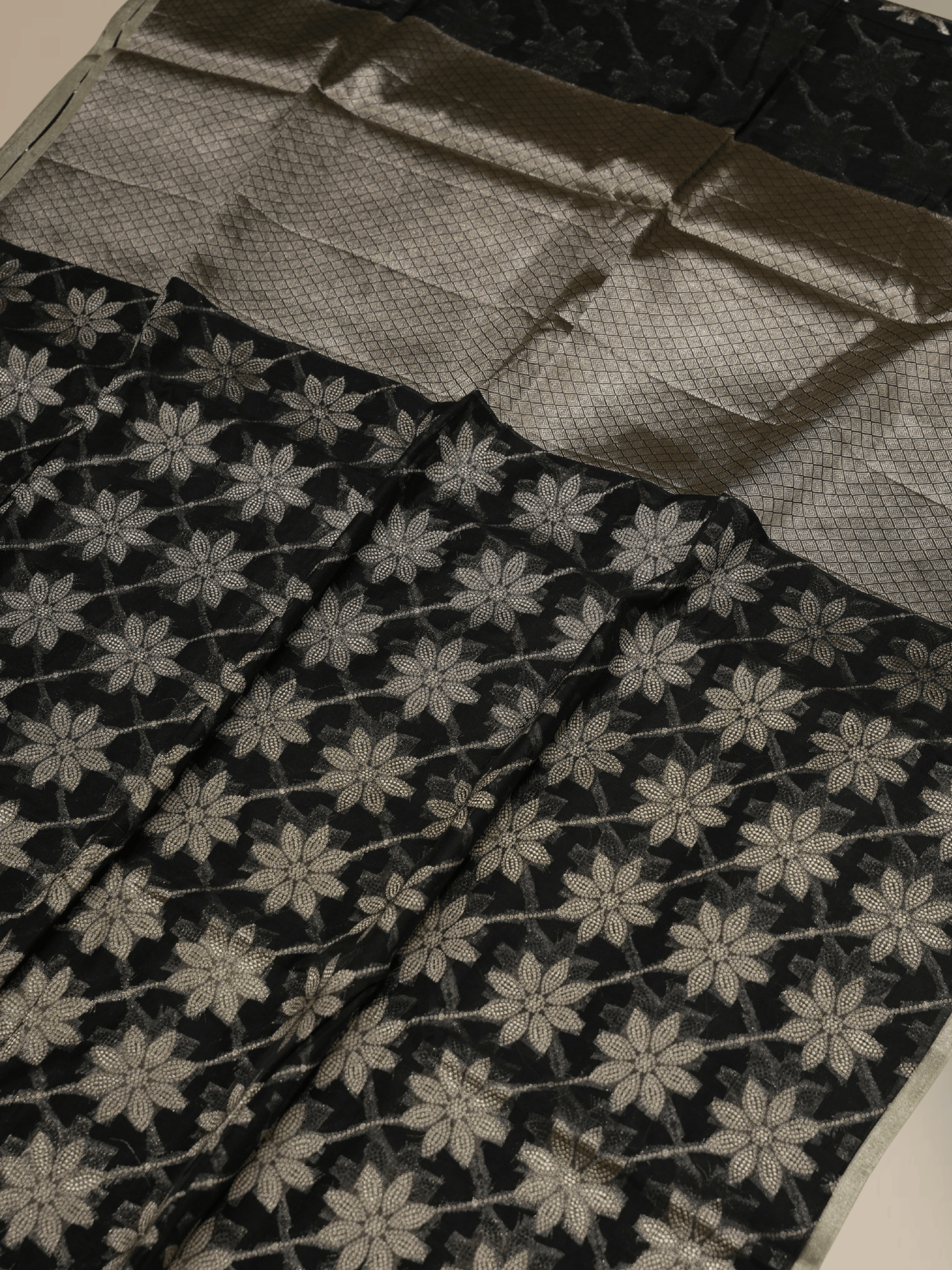 Fancy Cotton Black Clour with Water zari