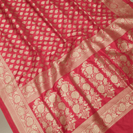 Pure Katan Silk Zari Motif Banarasi Saree - Red
