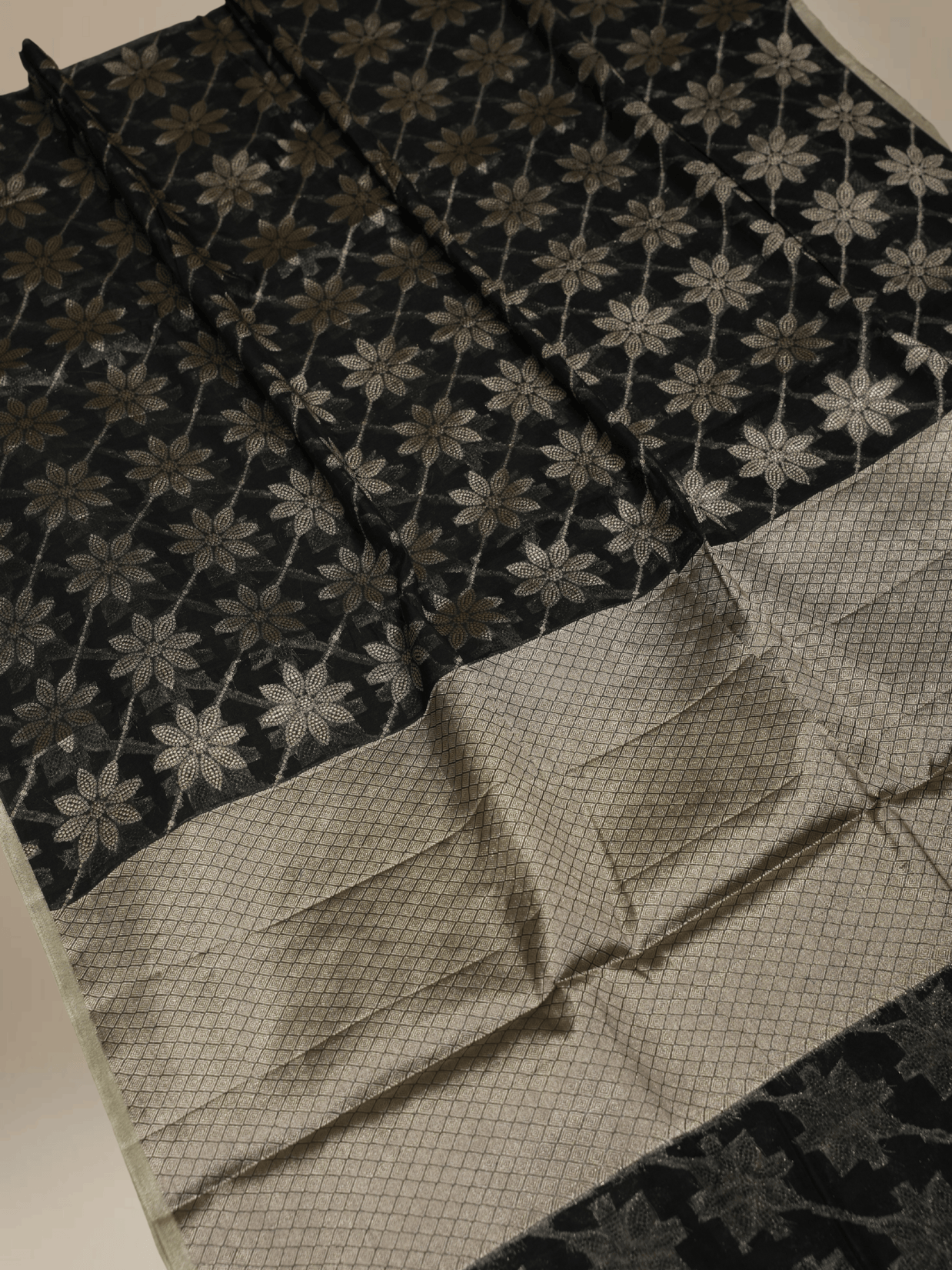 Fancy Cotton Black Clour with Water zari