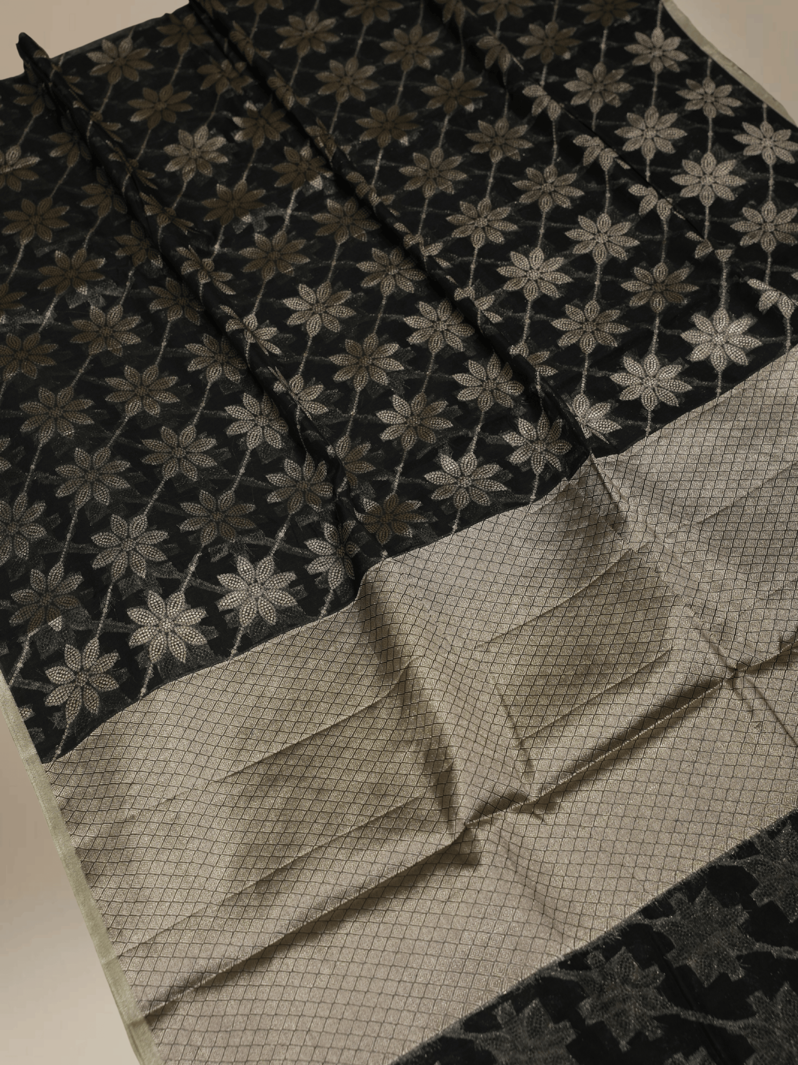 Fancy Cotton Black Clour with Water zari