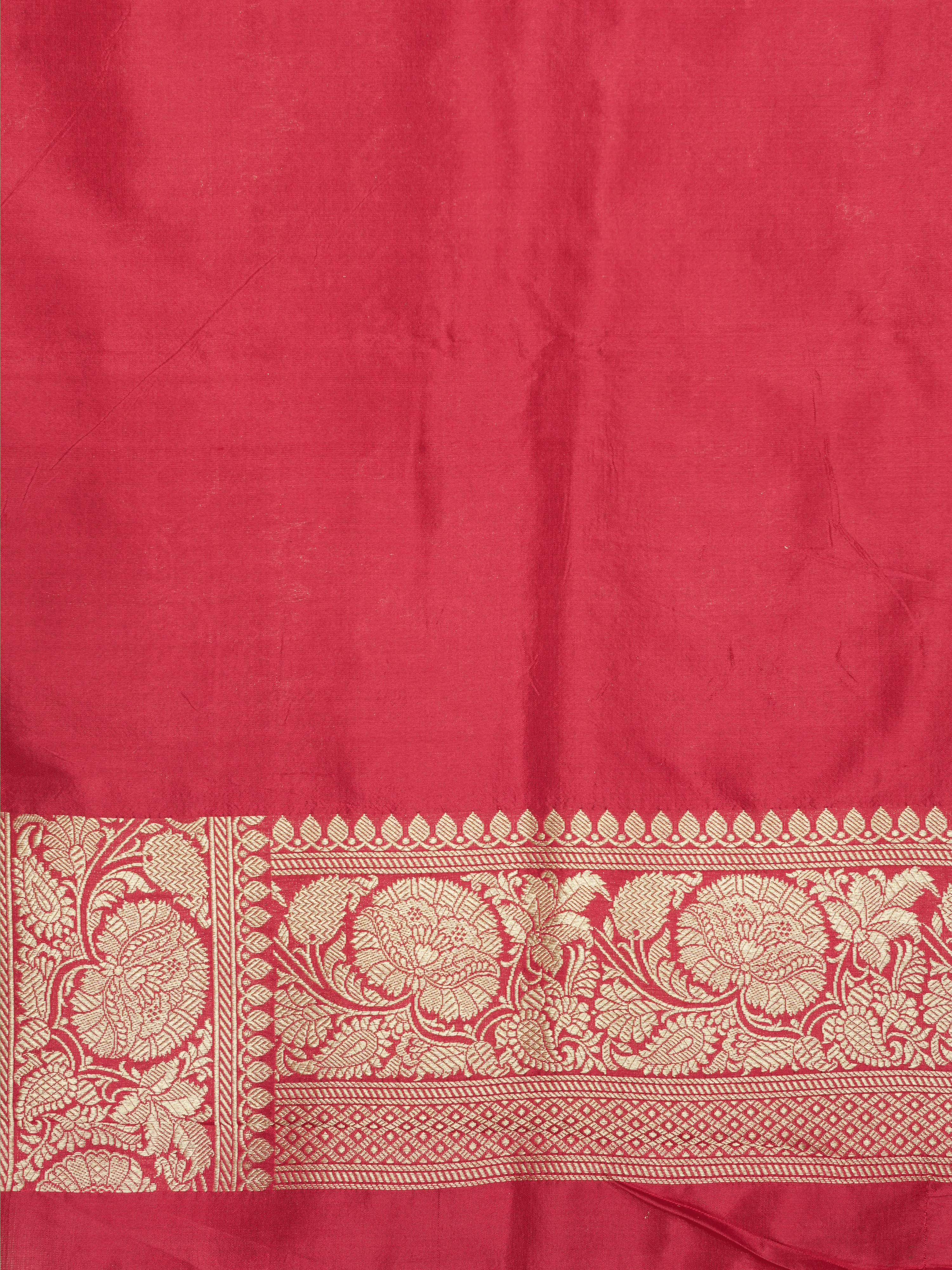Pure Katan Silk Zari Motif Banarasi Saree - Red