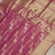 Royal Pink Pure Tissue Silk Ropa Sona Kadiyal Jaal Handloom Banarasi sarees