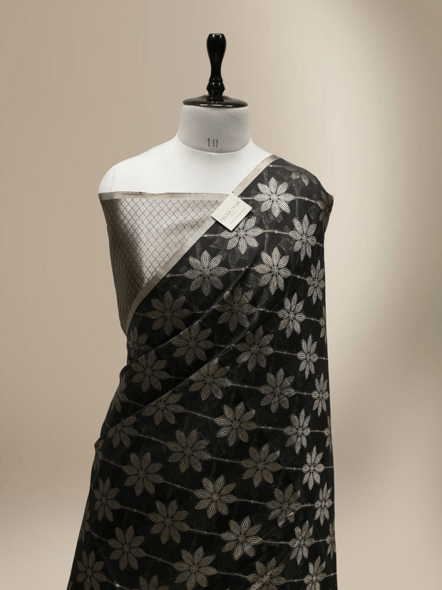 Fancy Cotton Black Clour with Water zari