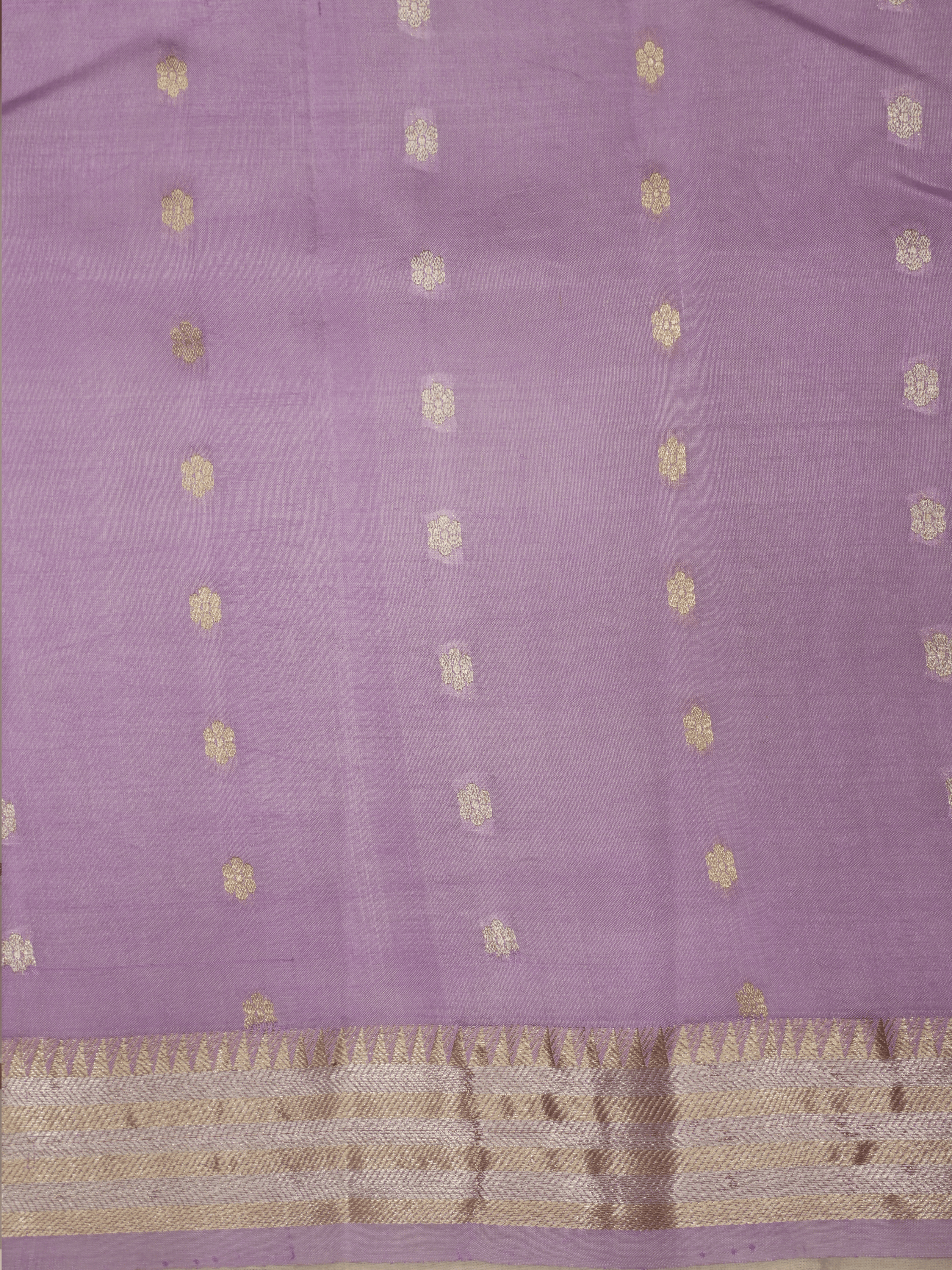Lavender Colour Pure Kadwa Raw Mango Silk Banarasi Saree with silver & gold zari