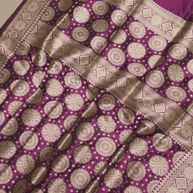 Pure Katan Silk Zari Motif Banarasi Saree - Magenta