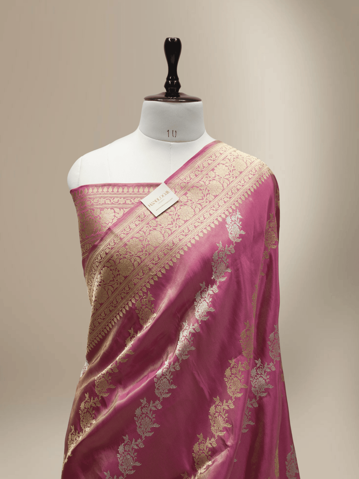 Royal Pink Pure Tissue Silk Ropa Sona Kadiyal Jaal Handloom Banarasi sarees