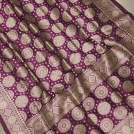 Pure Katan Silk Zari Motif Banarasi Saree - Magenta