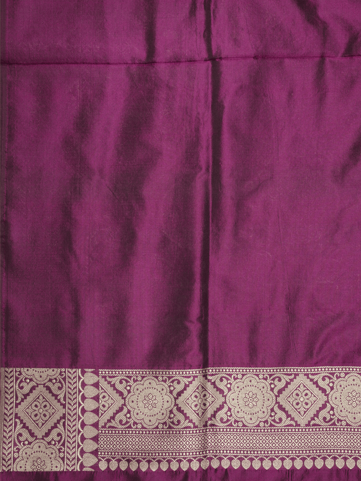 Pure Katan Silk Zari Motif Banarasi Saree - Magenta