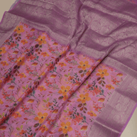 Pink Cotton Digital Print sarees