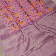 Pink Cotton Digital Print sarees