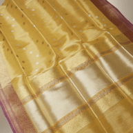 Gold Pure Tissue Silk Ropa Sona Kadiyal Booti Handloom Banarasi sarees