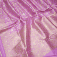 Lavender Pink Pure Katan Silk Banarasi Sarees With Silver Mina