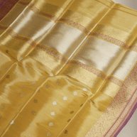 Gold Pure Tissue Silk Ropa Sona Kadiyal Booti Handloom Banarasi sarees