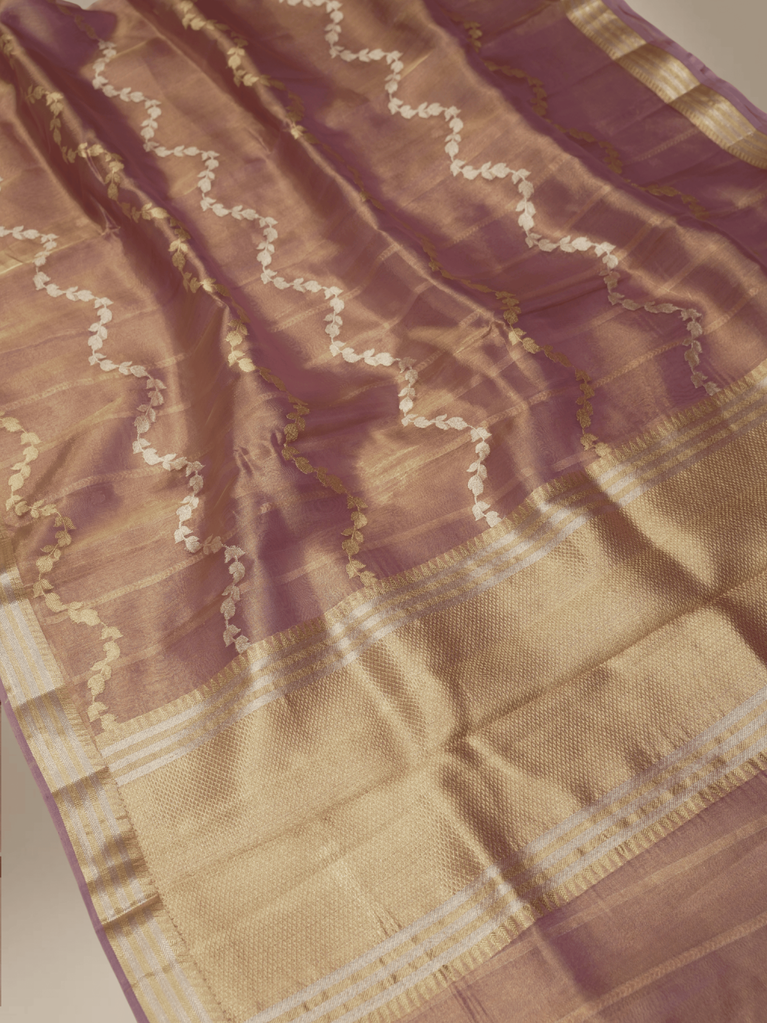 Pure Tissue silk Handloom Banarasi sarees with Silver & Gold Zari