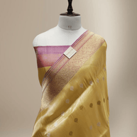 Gold Pure Tissue Silk Ropa Sona Kadiyal Booti Handloom Banarasi sarees