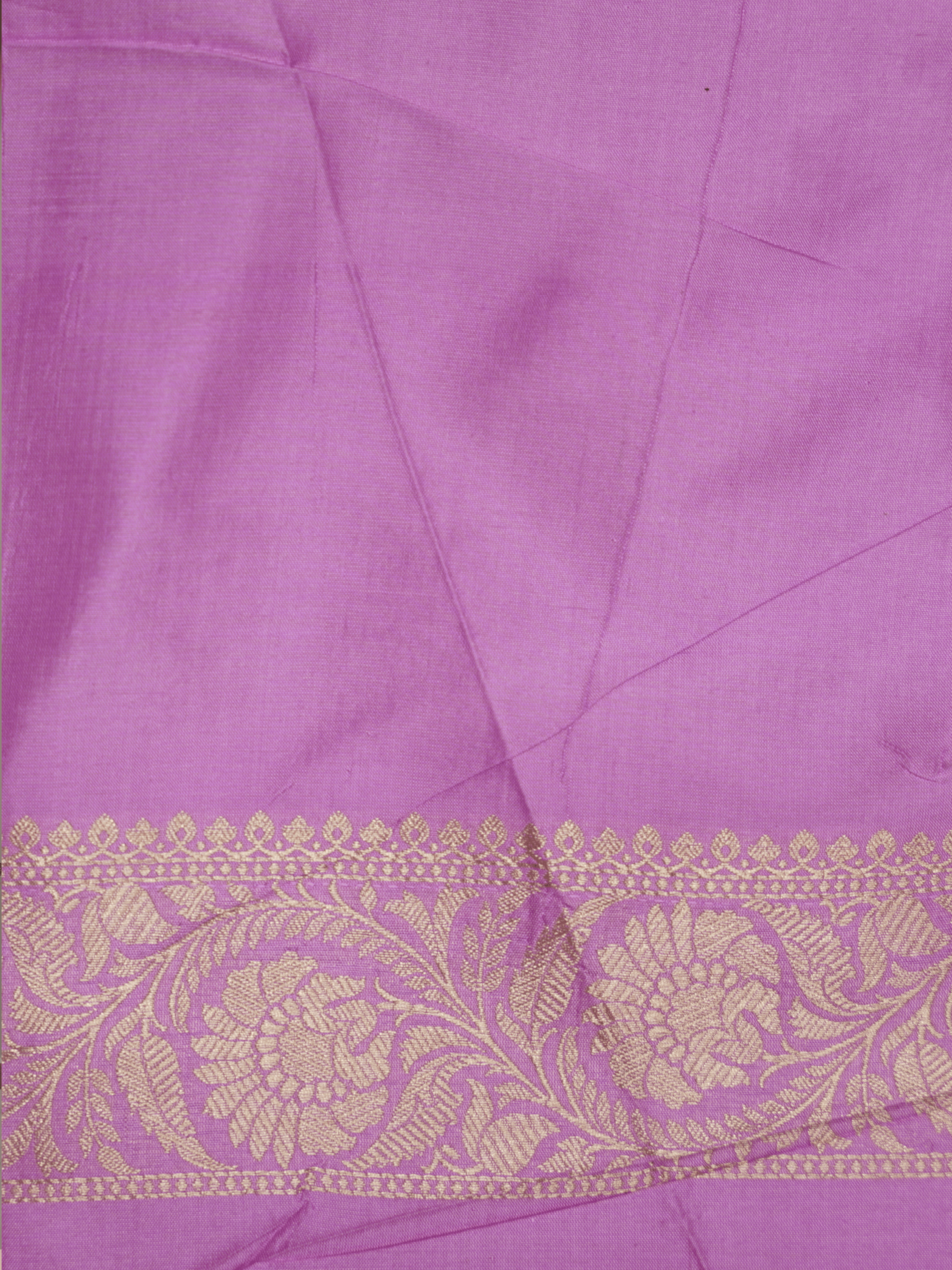 Lavender Pink Pure Katan Silk Banarasi Sarees With Silver Mina
