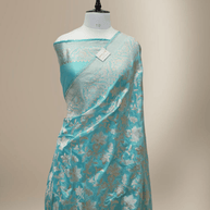 Pure Katan Silk Banarasi Sarees With Rupa Sona Mina Work - Sea Green